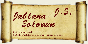Jablana Solomun vizit kartica